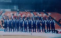 獲得第十二屆亞運排球賽銅牌的中華隊
