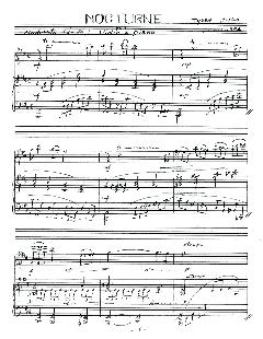 蕭泰然「夜曲-為小提琴與鋼琴」樂譜手稿第一頁。(蕭泰然博士提供)